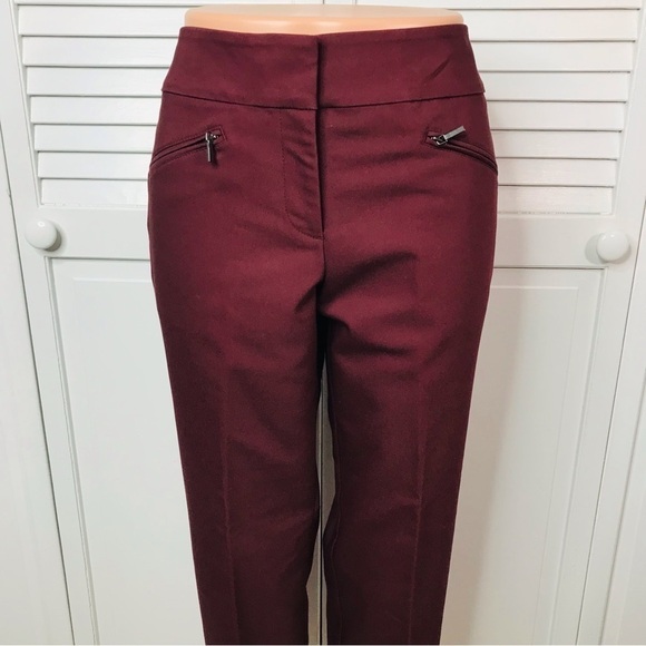 ANN TAYLOR Signature Wine Ankle Pants Size 4 - Picture 2 of 9